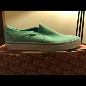 Mint Green Vans Slip-Ons. Size 9.5 New!